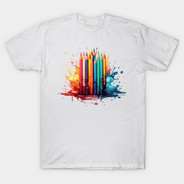 Pencil Watercolor T-Shirt by Happy Shirt